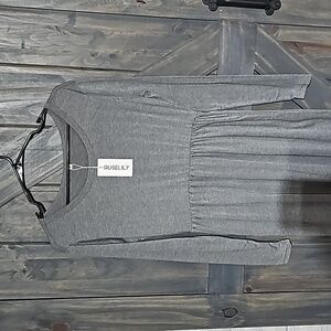 NWT Maternity Size M Long-sleeve Long Gray Knit Dress